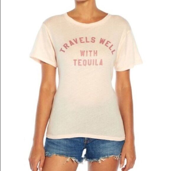 NWT WILDFOX TRAVELS WELL WITH TEQUILA TEE - Picture 1 of 5